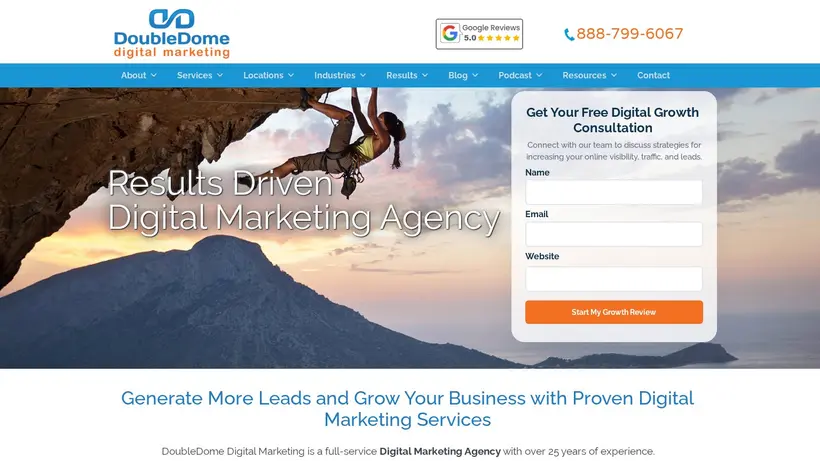 Double Dome homepage screenshot