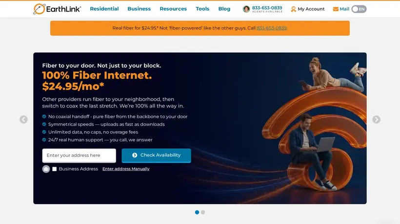 Earth Link homepage screenshot