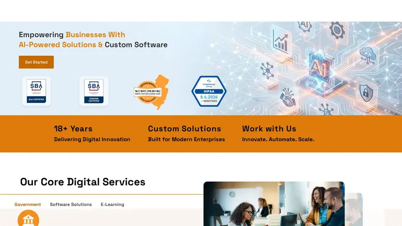 eGrove Systems homepage screenshot