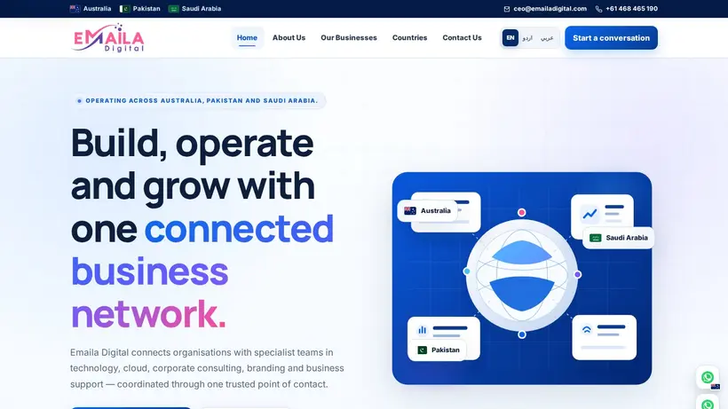 Emaila Digital homepage screenshot