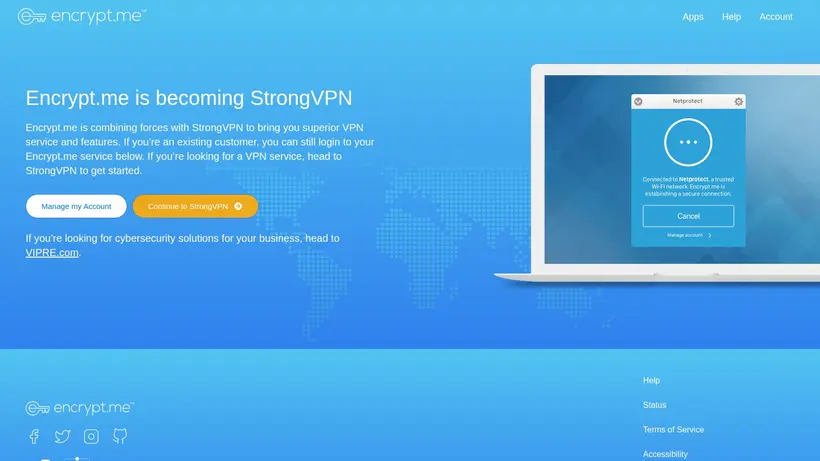 Encrypt ME homepage screenshot