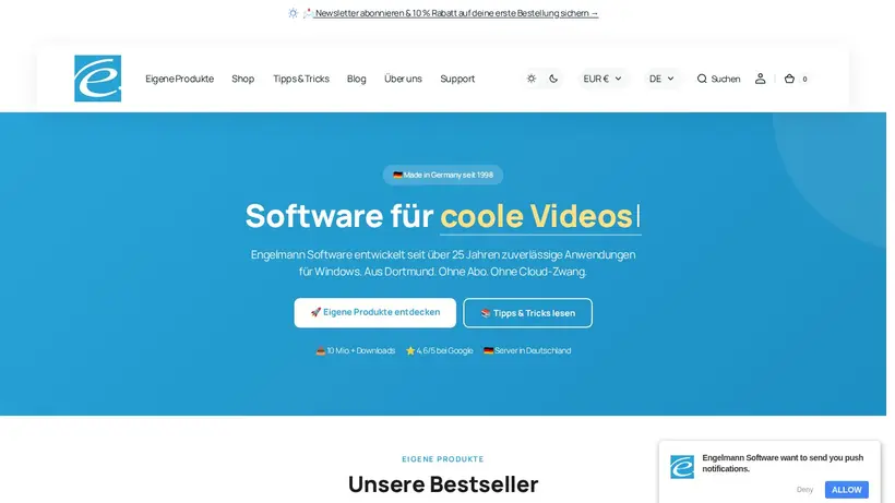 Engelmann homepage screenshot