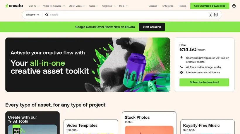 Envato homepage screenshot
