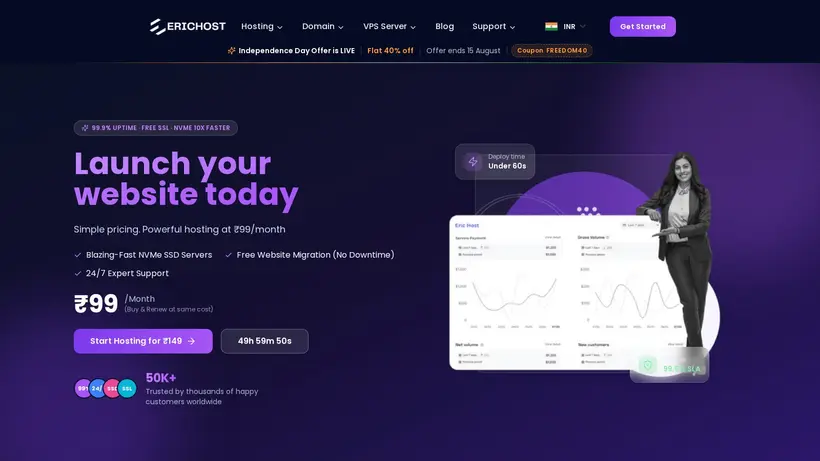 Eric Host homepage screenshot