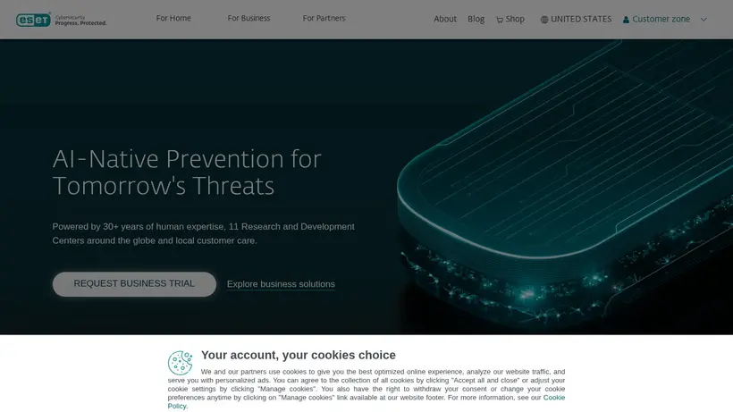 ESET.com homepage screenshot