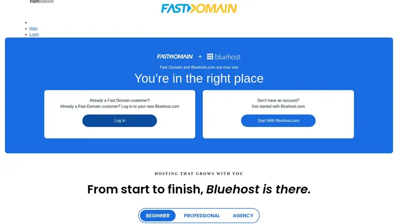 Fast Domain homepage screenshot