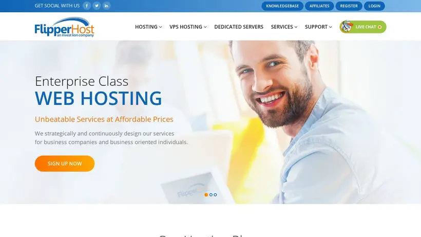 Flipper Host homepage screenshot