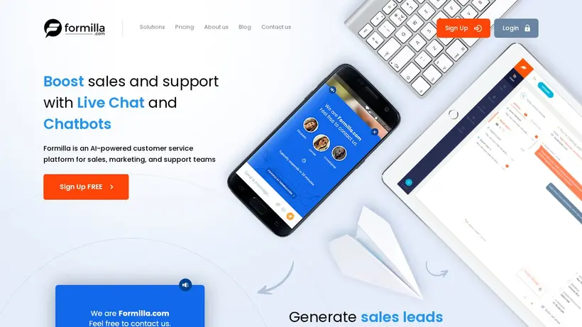 Formilla homepage screenshot