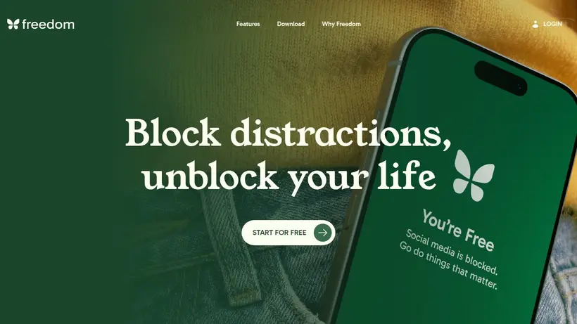 Free Dom homepage screenshot