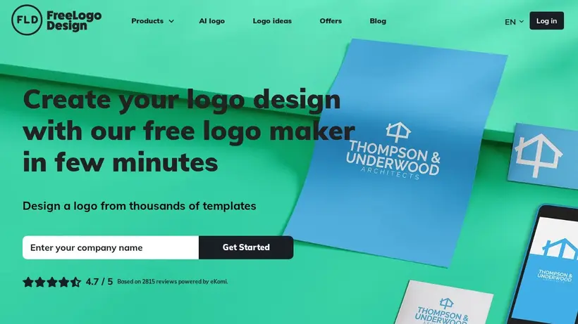 Free Logo Design homepage screenshot