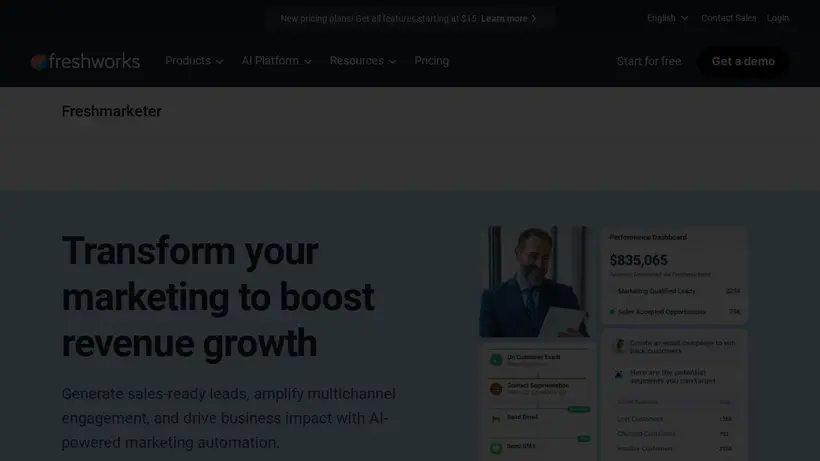 Fresh Marketer homepage screenshot