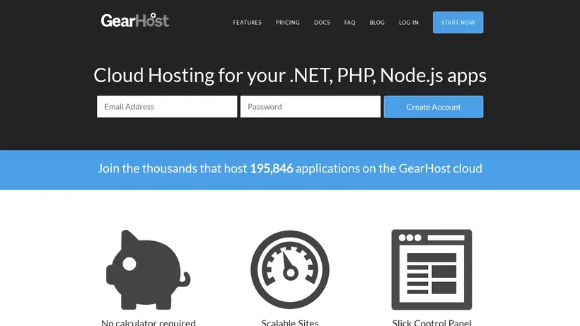 Gear Host homepage screenshot