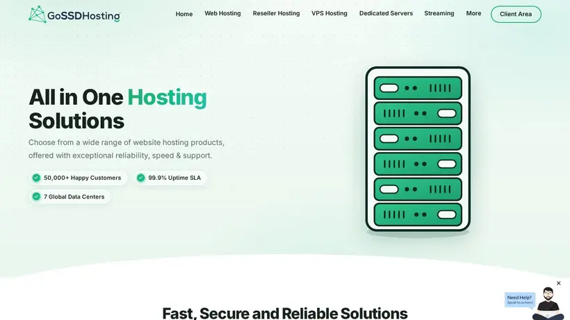 Gossd Hosting homepage screenshot