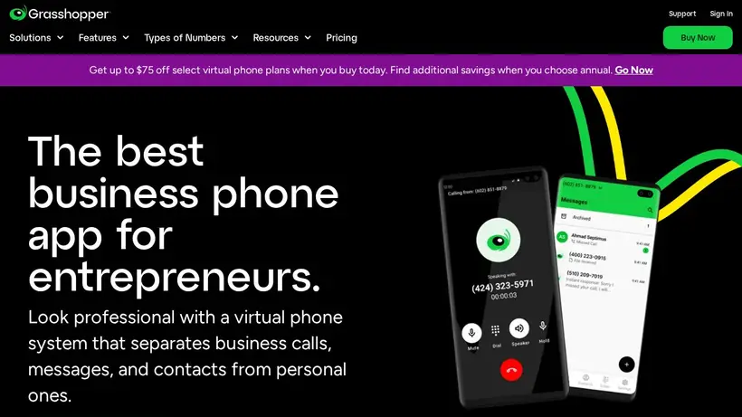 Grasshopper homepage screenshot