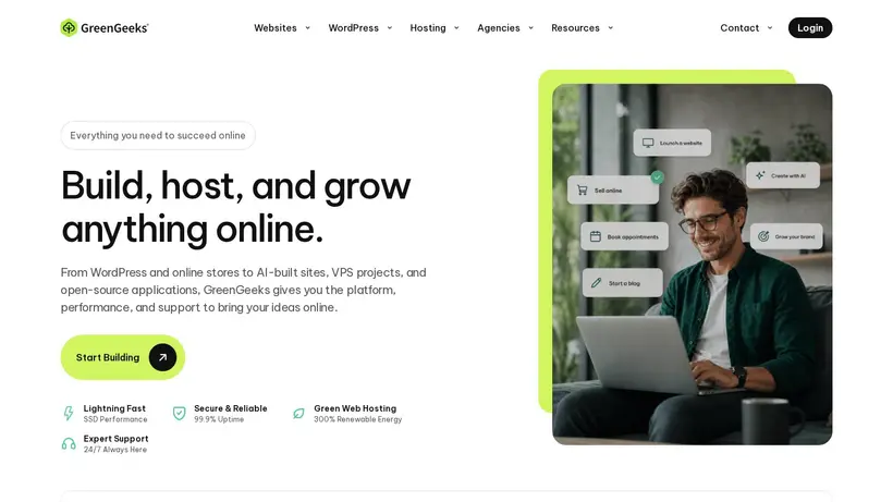 Green Geeks Canada homepage screenshot