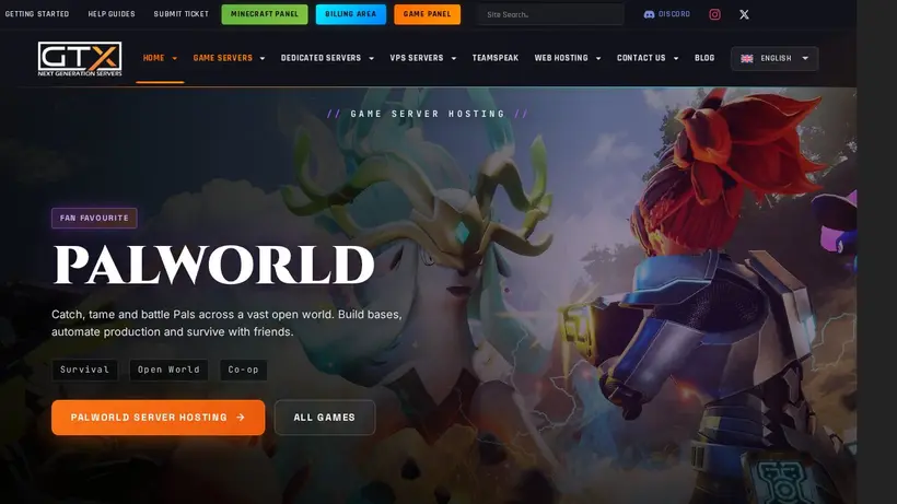 GTX Gaming homepage screenshot
