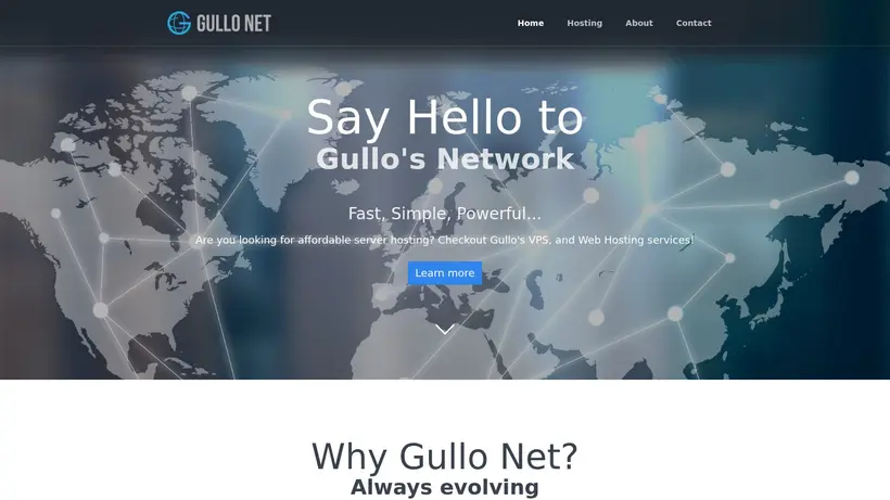 Gullo homepage screenshot