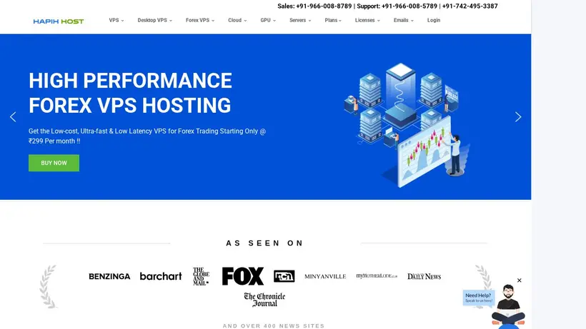 Hapih Host homepage screenshot
