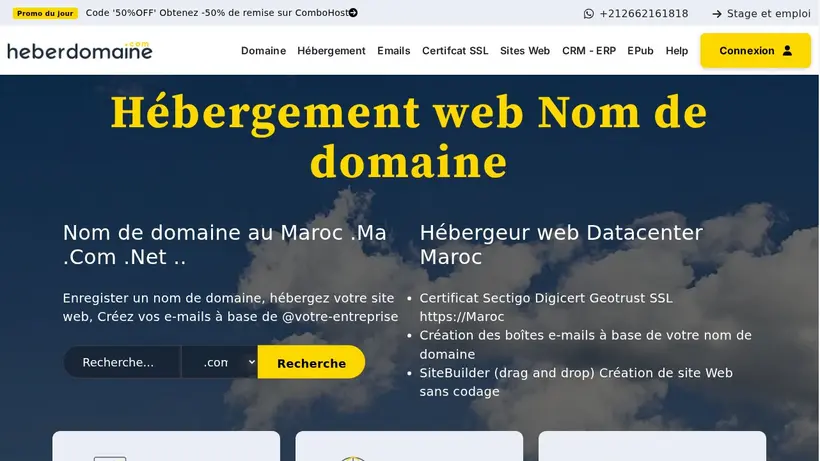 Heber Domaine homepage screenshot