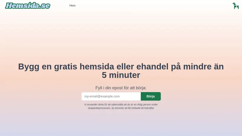 Hemsida SE homepage screenshot