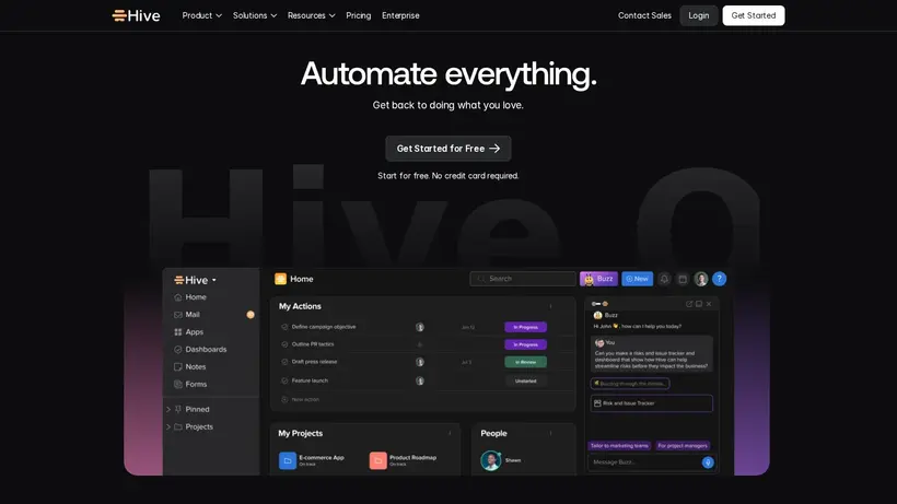 Hive homepage screenshot
