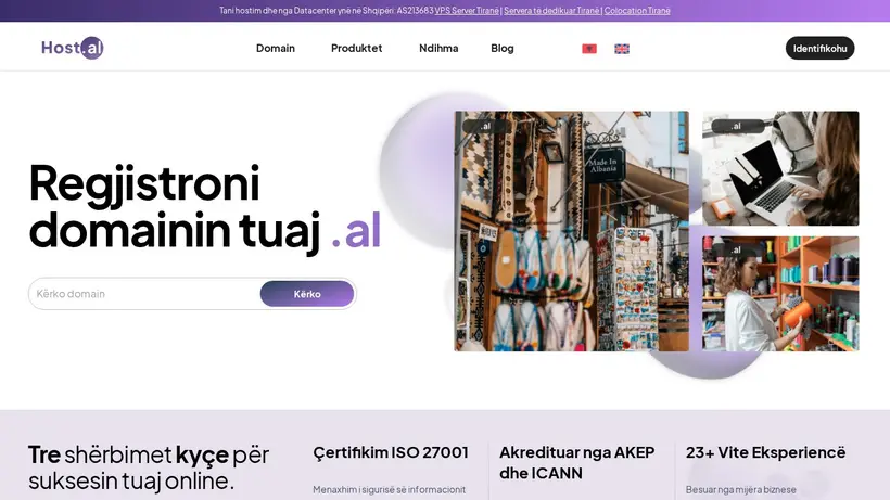 Host.al homepage screenshot