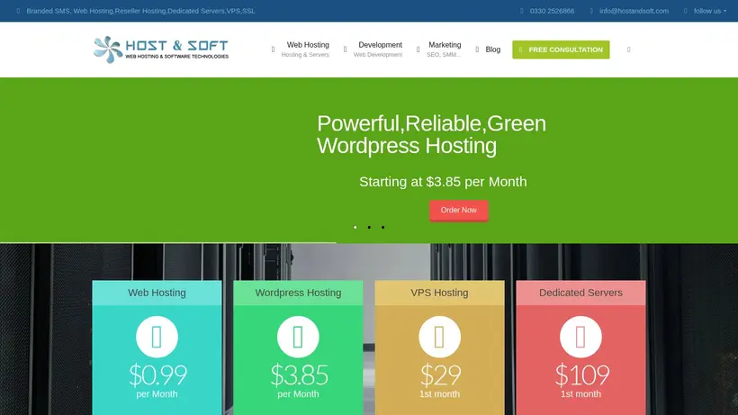 Host And Soft homepage screenshot