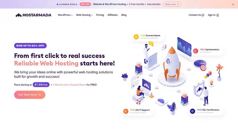 Host Armada homepage screenshot