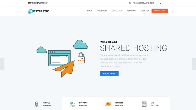 HostBastic homepage screenshot