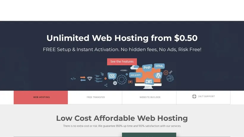 Host Blast homepage screenshot