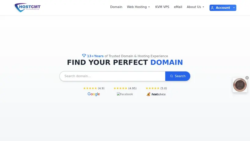 HostCmt homepage screenshot