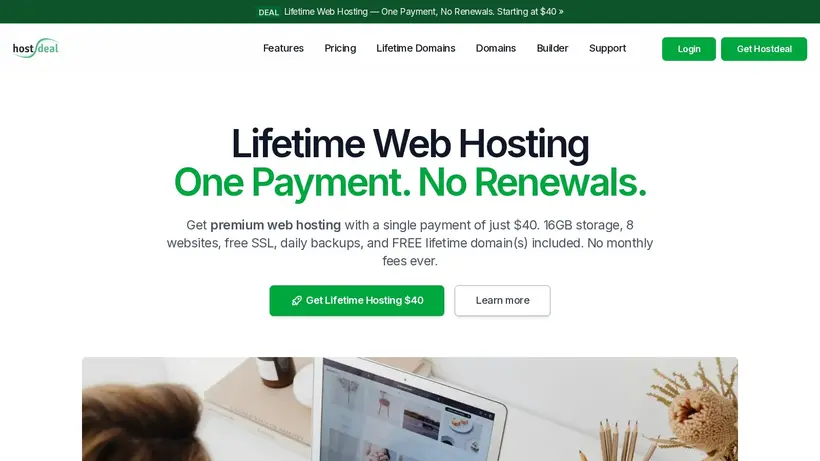 HostDeal homepage screenshot