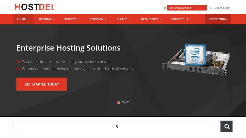 Host Del homepage screenshot