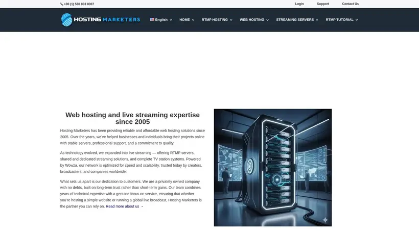 Hosting Marketers homepage screenshot