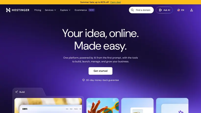 Hosting 24 homepage screenshot