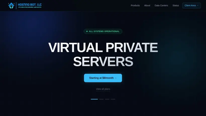Hosting Bot homepage screenshot