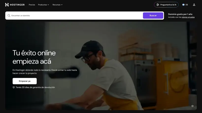 Hostinger.com.ar homepage screenshot