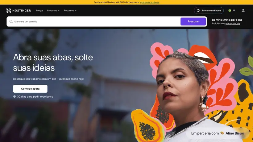 Hostinger.com.br homepage screenshot