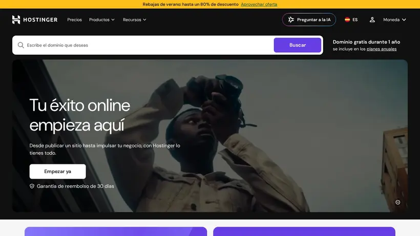 Hostinger.es homepage screenshot