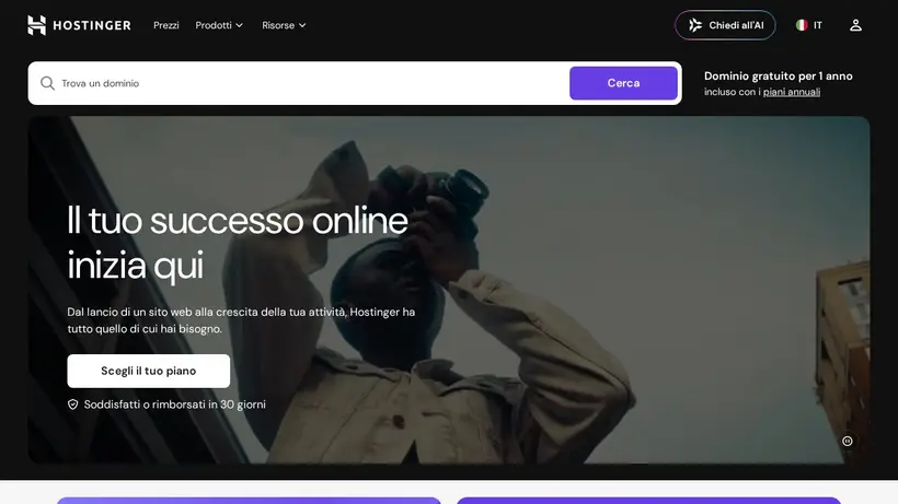 Hostinger.it homepage screenshot