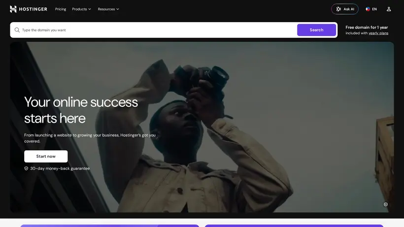 Hostinger.ph homepage screenshot
