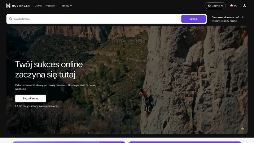 Hostinger.pl homepage screenshot