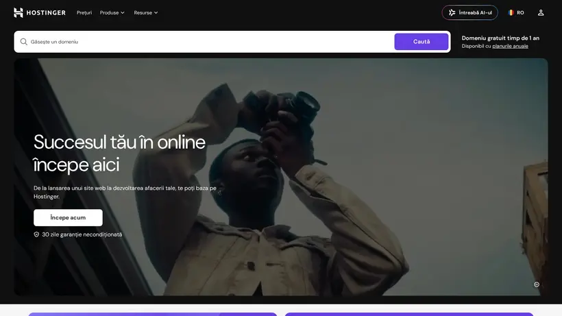 Hostinger.ro homepage screenshot