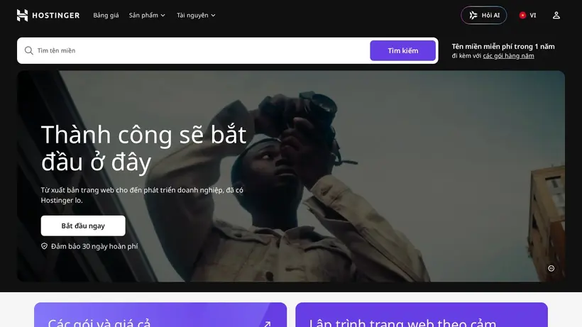 Hostinger.vn homepage screenshot