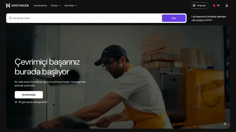 Hostinger.web.tr homepage screenshot
