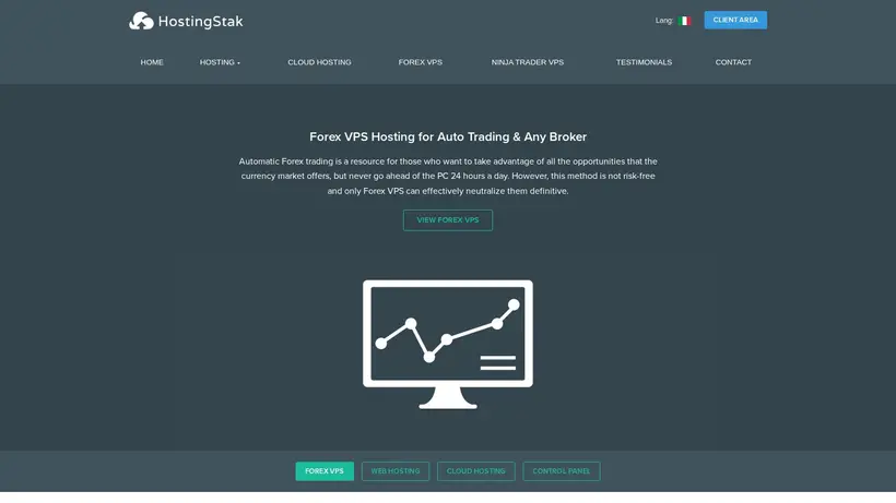 Hosting Stak homepage screenshot