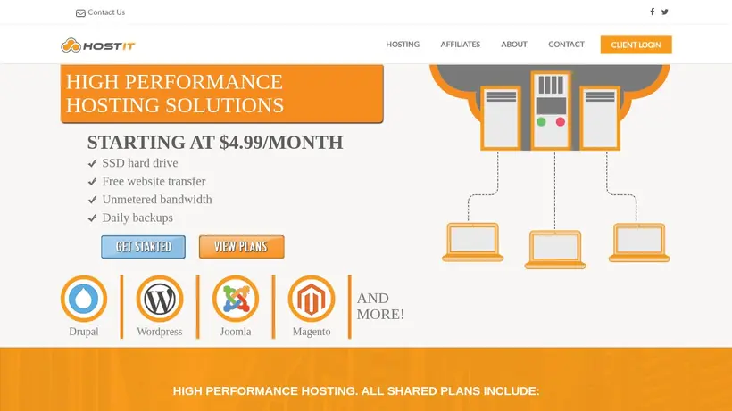 Host IT homepage screenshot