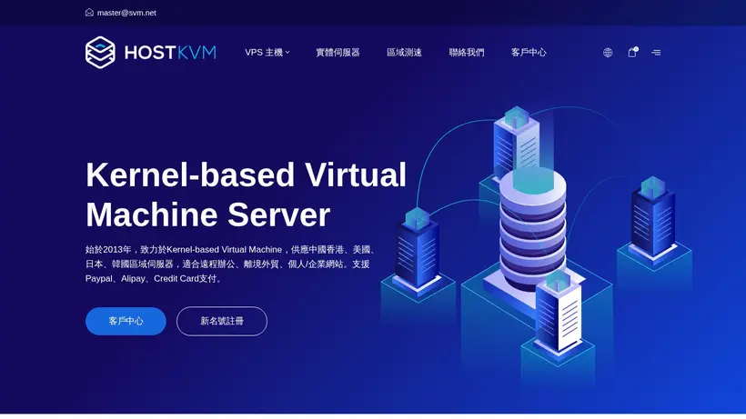 Host KVM homepage screenshot