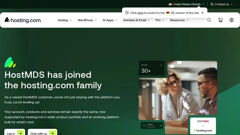Host MDS homepage screenshot