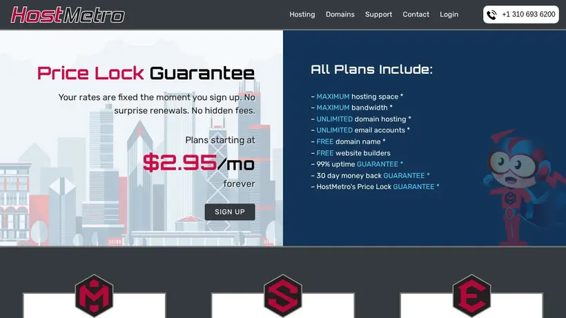Host Metro homepage screenshot
